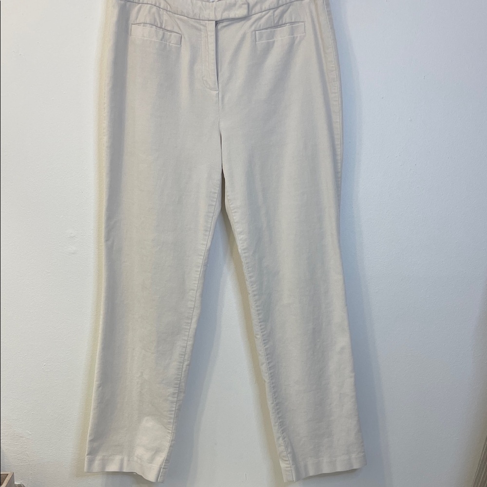 Talbots Cream Boot Cut Pants Size 10 Waist 16”-17” Inseam 28” EUC